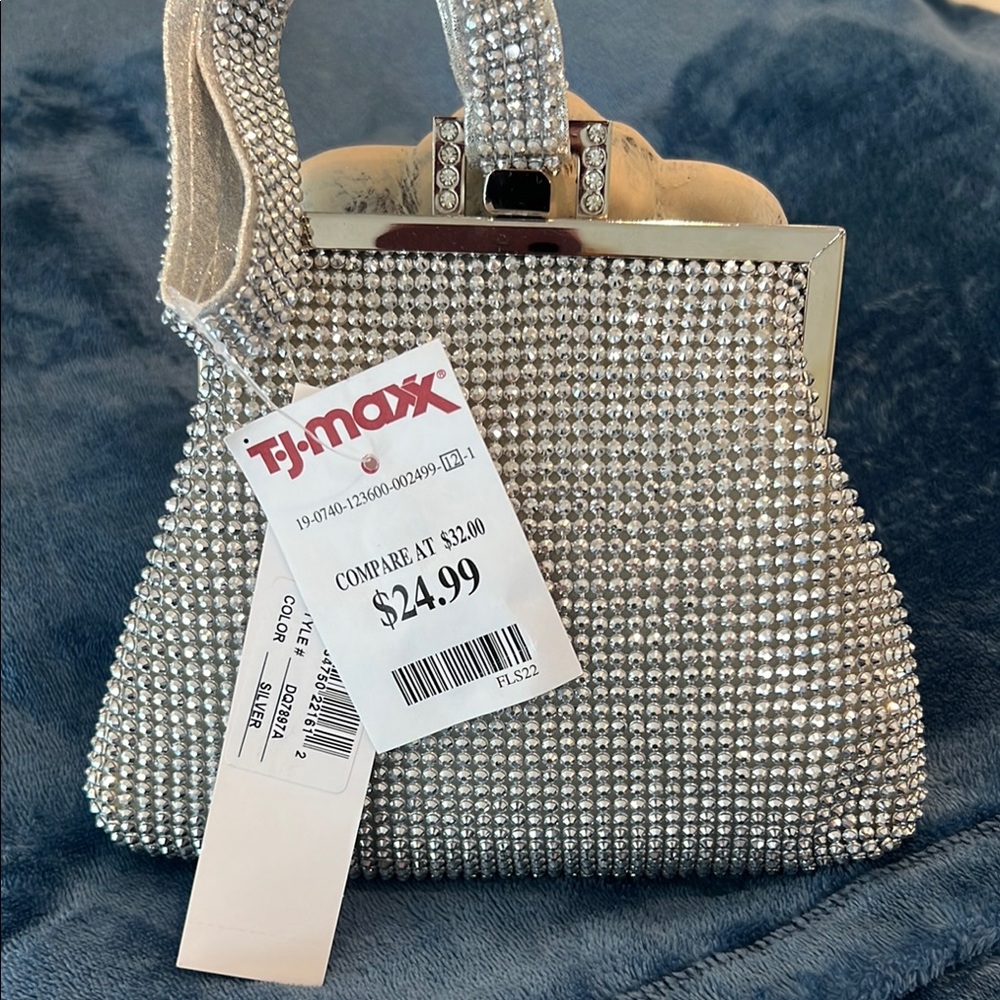 Silver Rhinestone Evening Bag